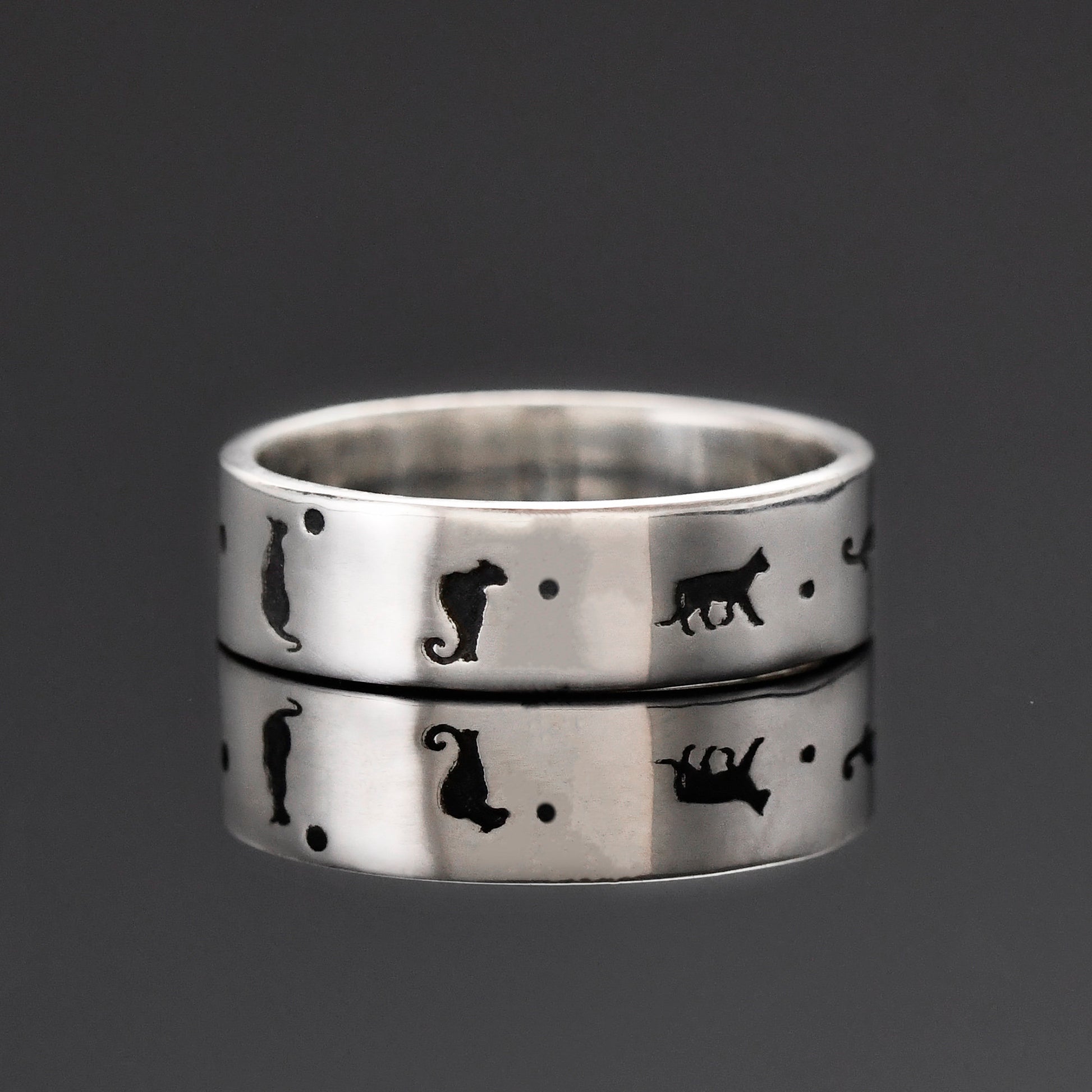 Personalized Cat movement ring made with Solid S925 Sterling Silver For Couple Unique and Cute gifts