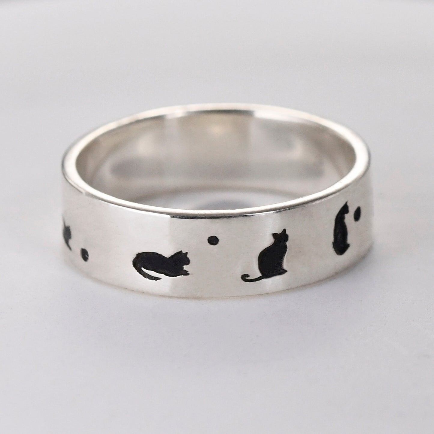 Personalized Cat movement ring made with Solid S925 Sterling Silver For Couple Unique and Cute gifts