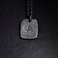 Oxidized Men's Sterling Silver Custom Initial Pendant / Rustic Handmade Stamp Letter necklace as Anniversary or Birthday Gift For Man
