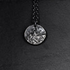 Hand-carved Mountain Pendant in Oxidized Sterling Silver, Rustic Handmade Natural Necklace, Anniversary/Birthday Gift For Man