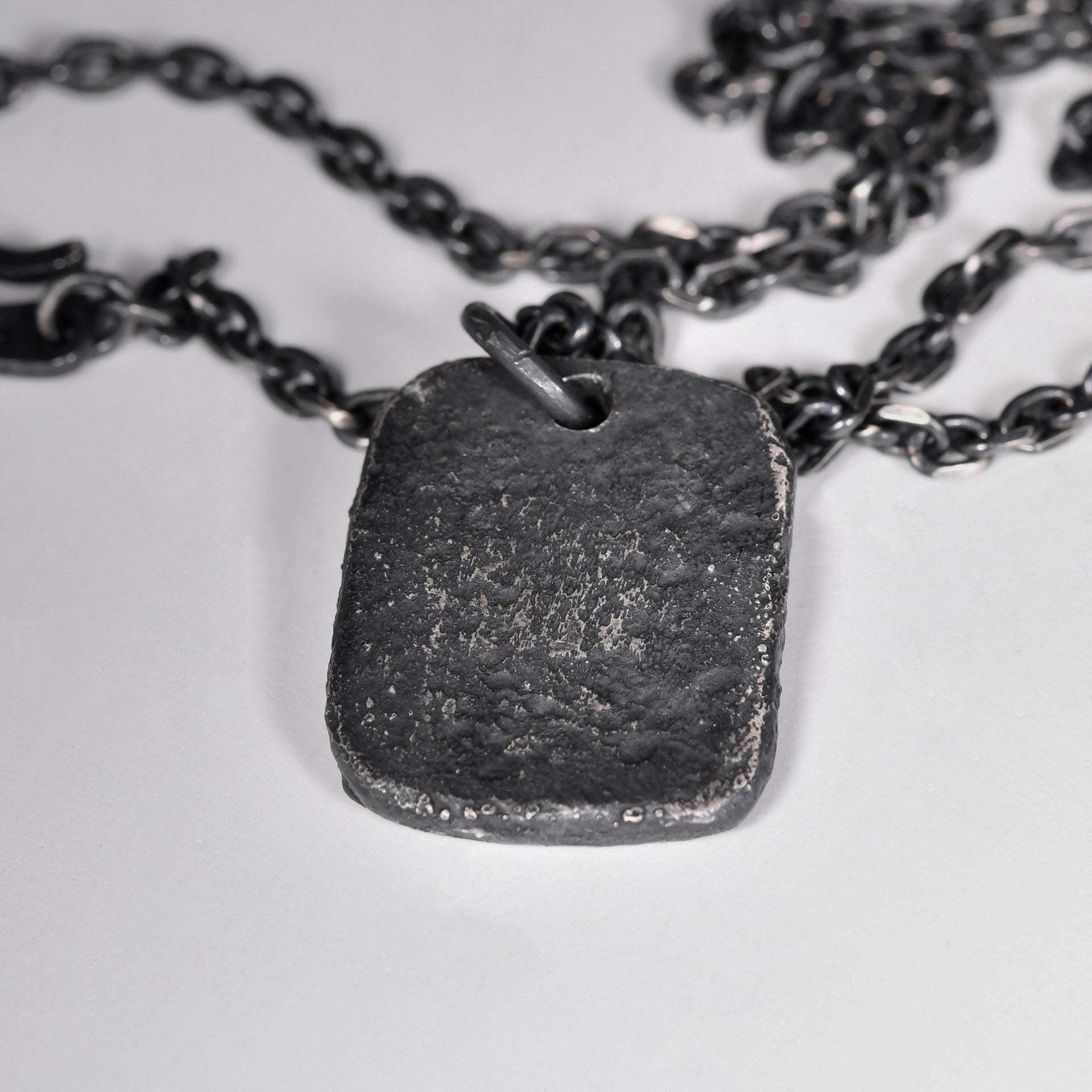 Oxidized Men's Sterling Silver Custom Initial Pendant / Rustic Handmade Stamp Letter necklace as Anniversary or Birthday Gift For Man