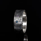 Personalized Family Birthstone Celestial Ring/Viking Wedding Band/Celtic Ring/Moon and Star ring/Chunky rings/planet ring/Hand Forged Ring