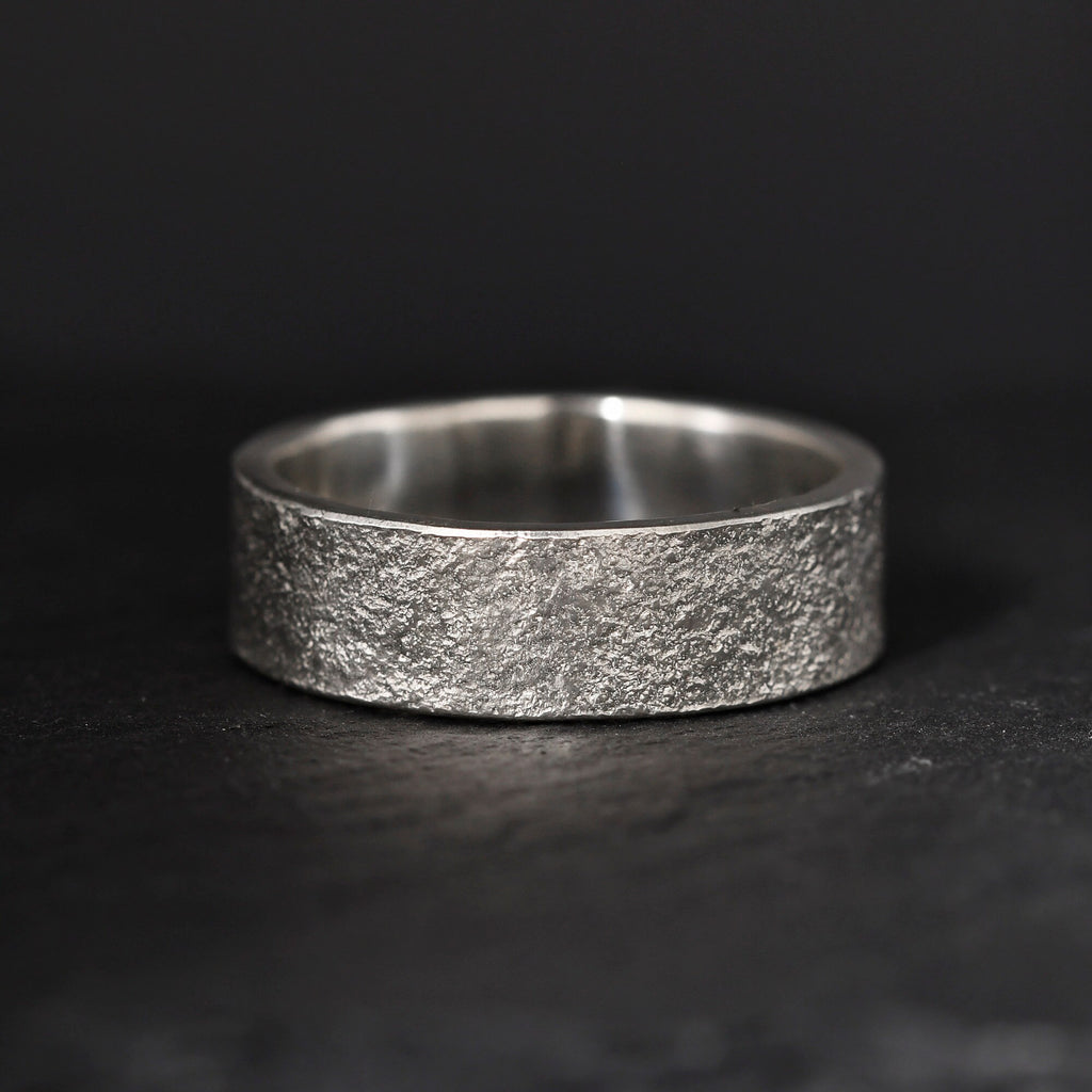 Personalized Natural Rock Texture Ring S925/ Viking Wedding Band/Handmade Mens Rustic Engagement Ring/Chunky rings