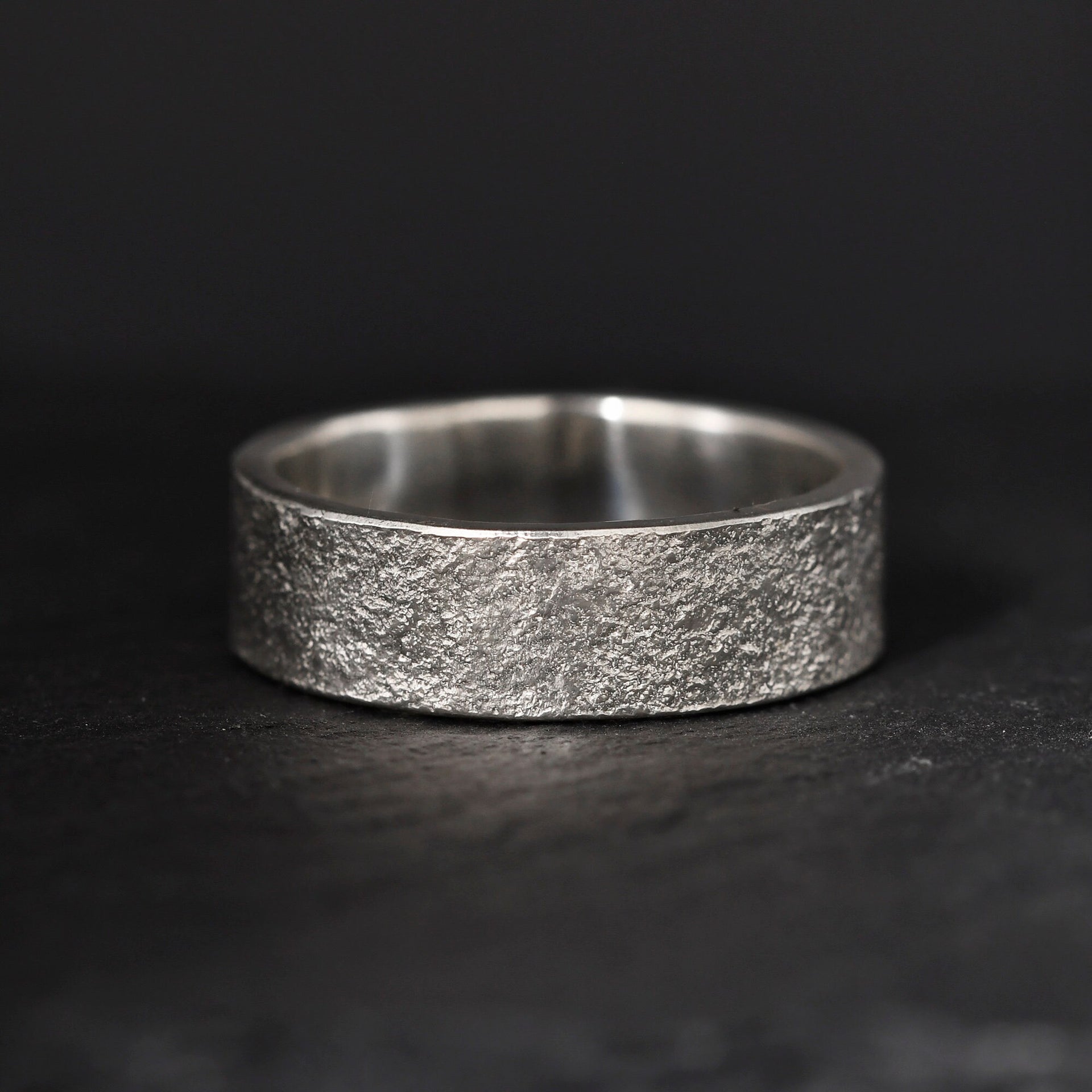 Personalized Natural Rock Texture Ring S925/ Viking Wedding Band/Handmade Mens Rustic Engagement Ring/Chunky rings