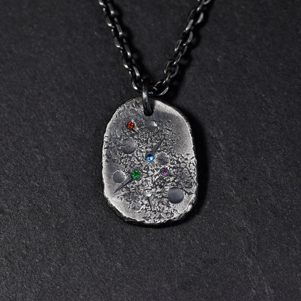 Personalized Family Birthstone Necklace made with S925 / Initial Necklace With Birthstone / gift for him/ father Gift