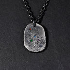 Personalized Family Birthstone Necklace made with S925 / Initial Necklace With Birthstone / gift for him/ father Gift
