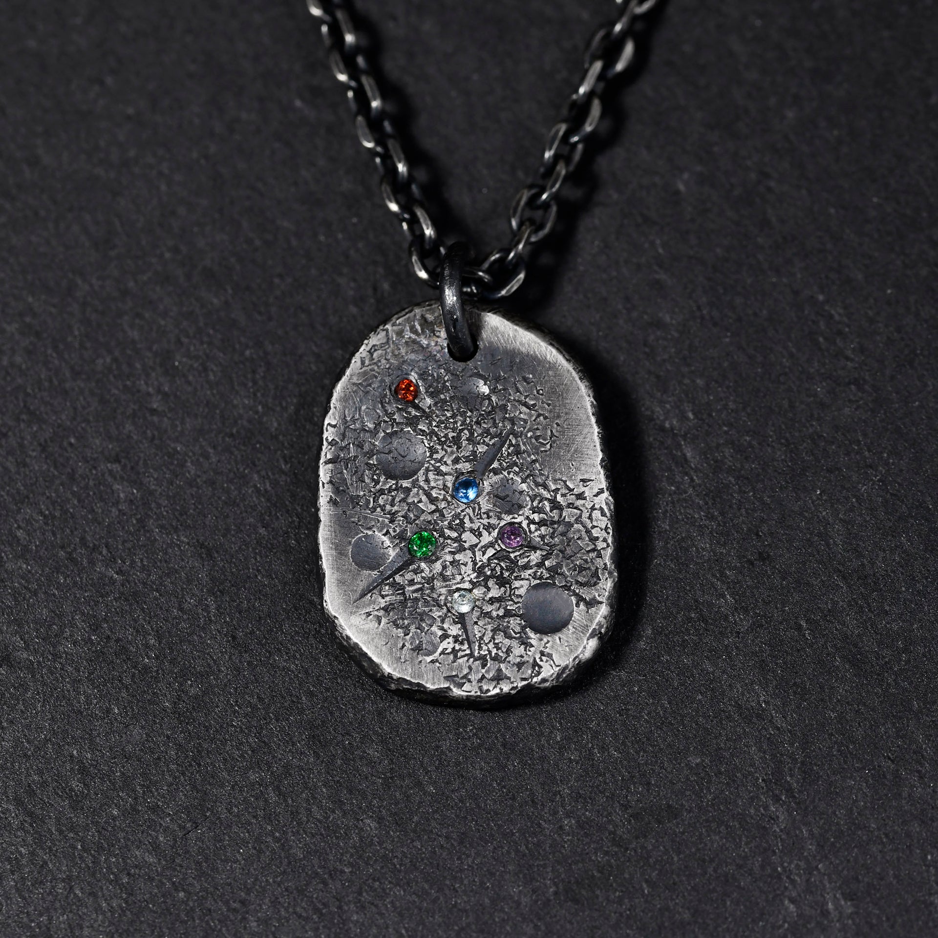 Personalized Family Birthstone Necklace made with S925 / Initial Necklace With Birthstone / gift for him/ father Gift