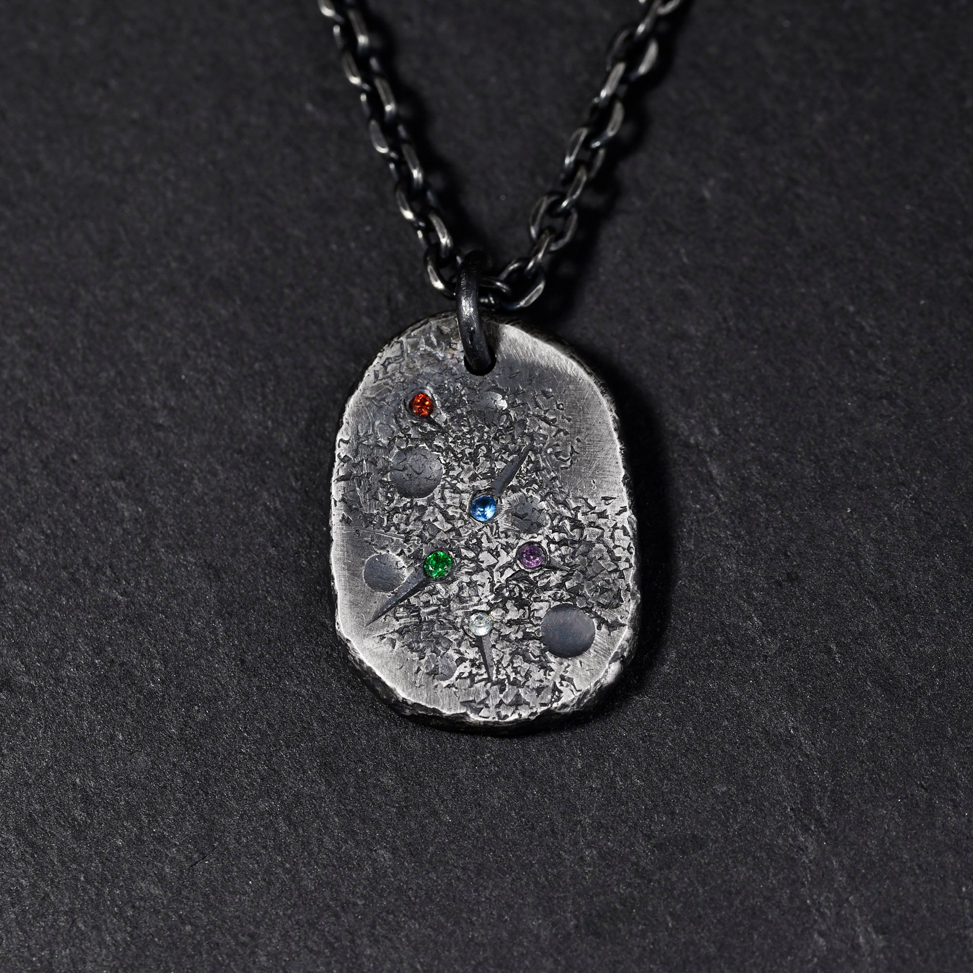 Personalized Family Birthstone Necklace made with S925 / Initial Necklace With Birthstone / gift for him/ father Gift
