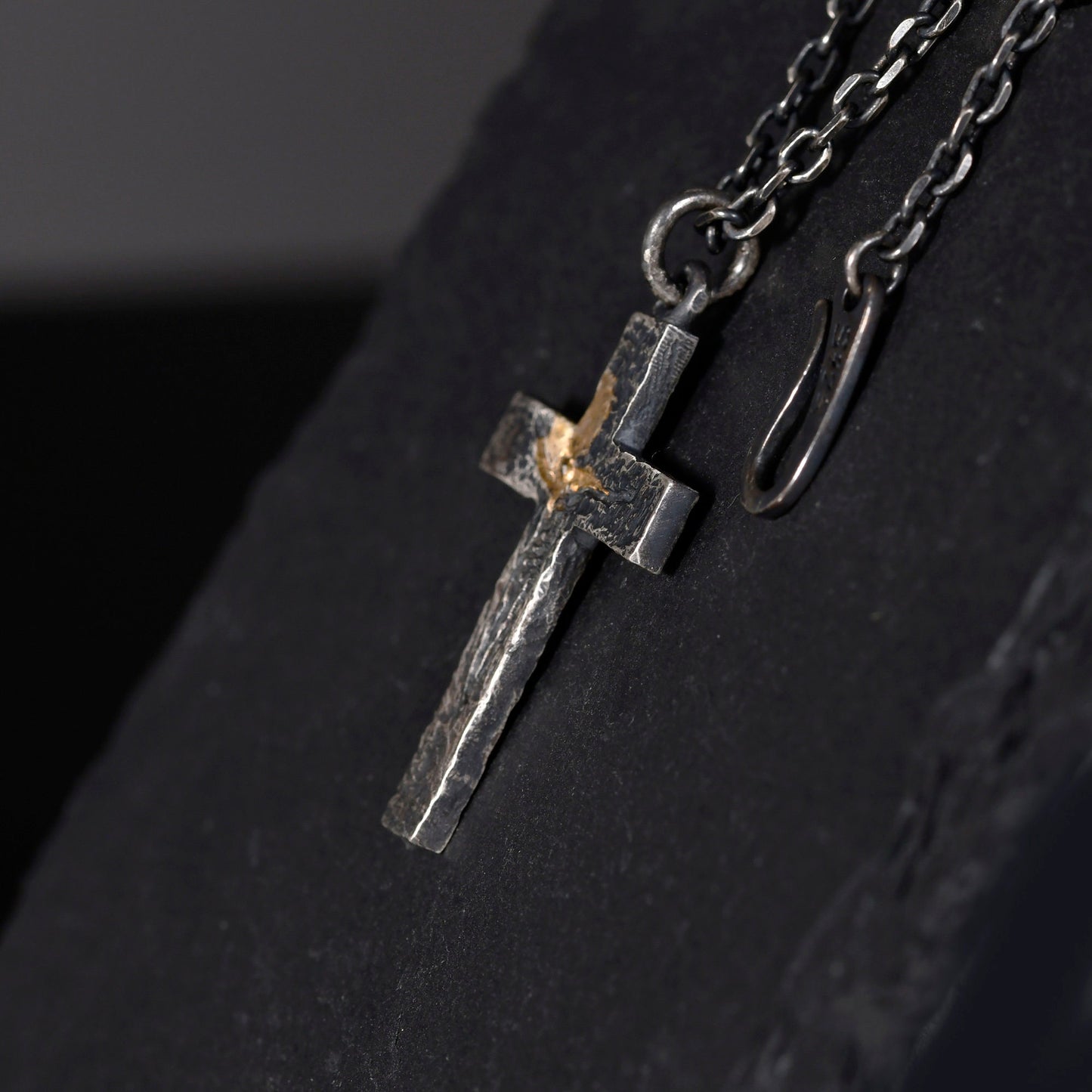 Black Silver Gold Jesus Cross Necklace for Men | Rustic Handmade Cross Pendant | Anniversary/Birthday Gift