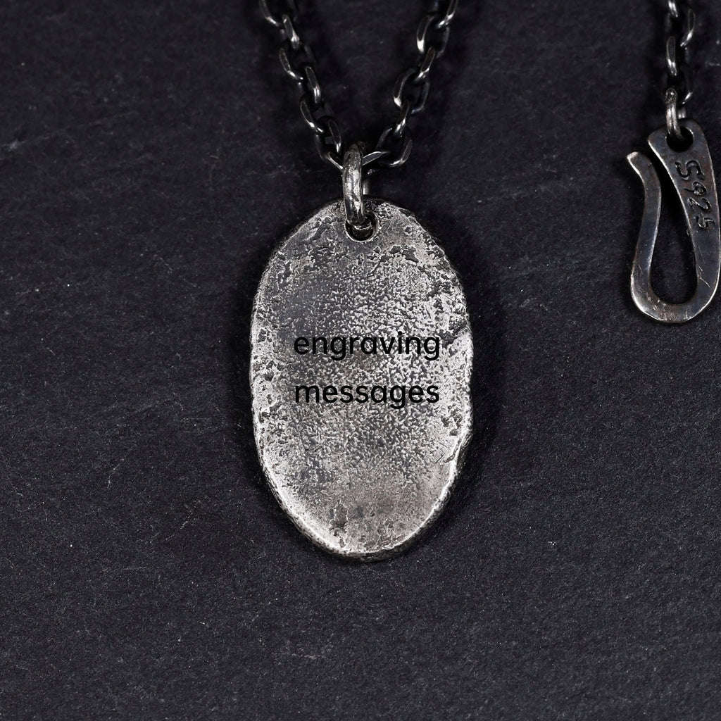 Protection Amulet Necklace in Sterling Silver/ Pendant fu lu shou, feng shiu, Taoism.