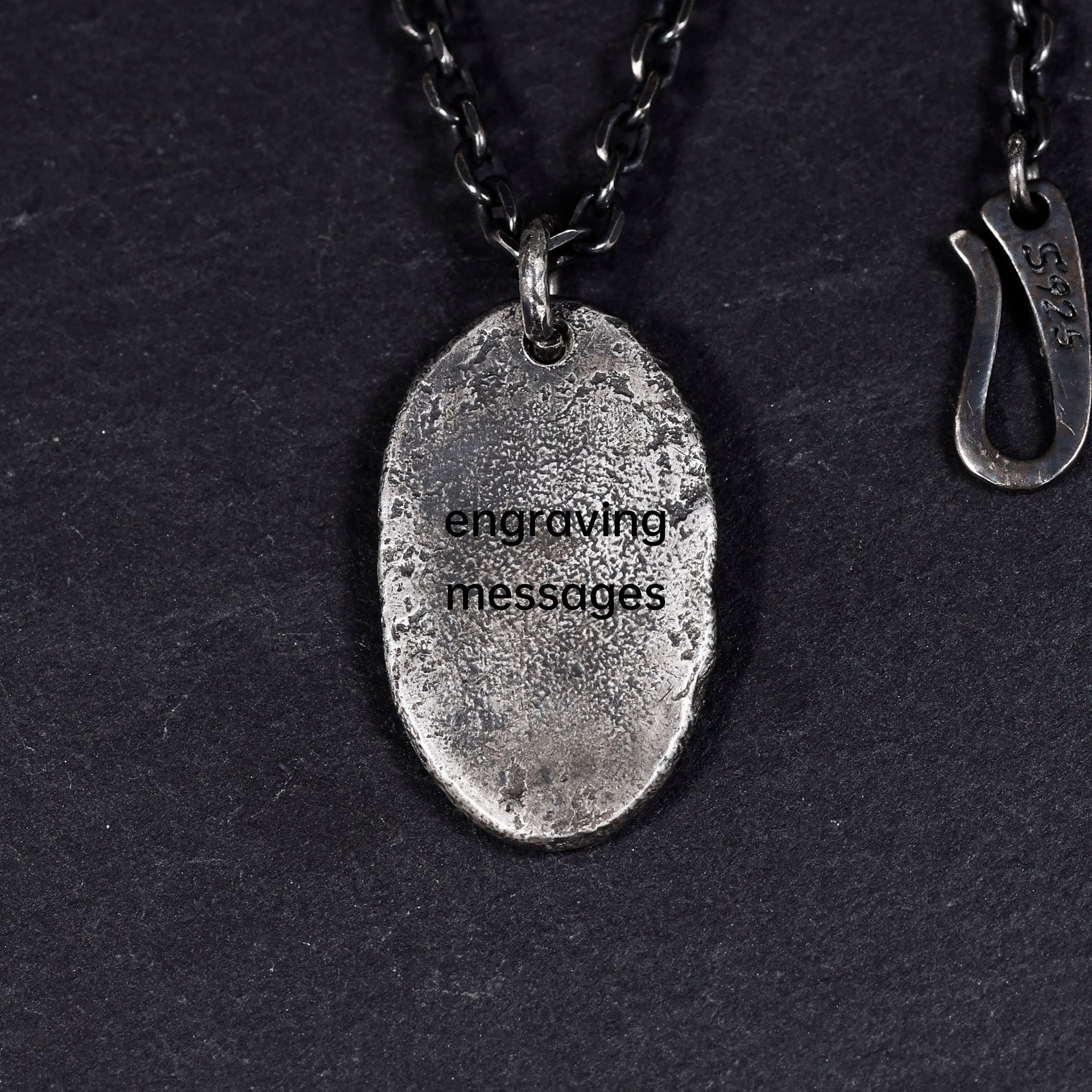 YophieMade protection amulet pendant with carved symbol texture