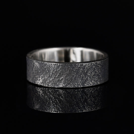 S925 Oxidized Natural Rock Texture Ring/ Viking Wedding Band/Planet ring/Handmade Mens Rustic Engagement Ring/Chunky rings