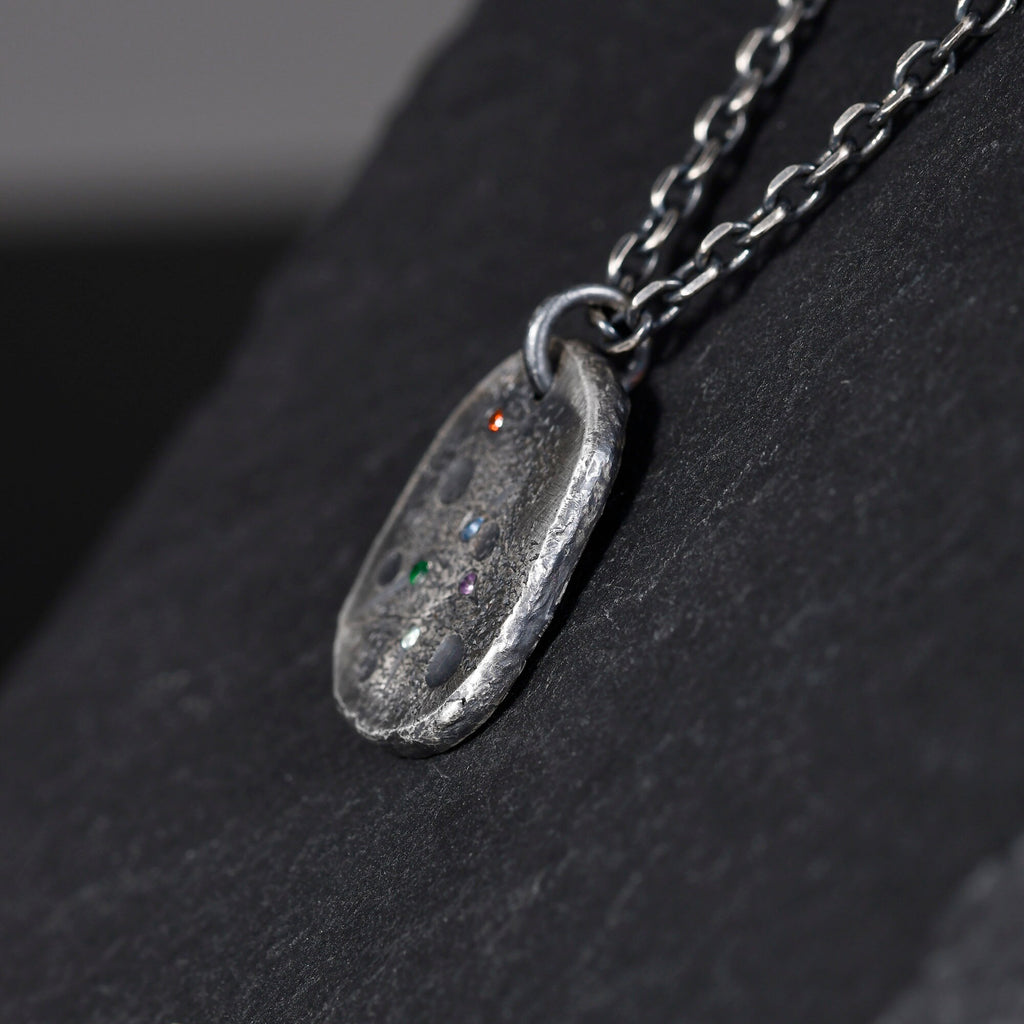 Personalized Family Birthstone Necklace made with S925 / Initial Necklace With Birthstone / gift for him/ father Gift