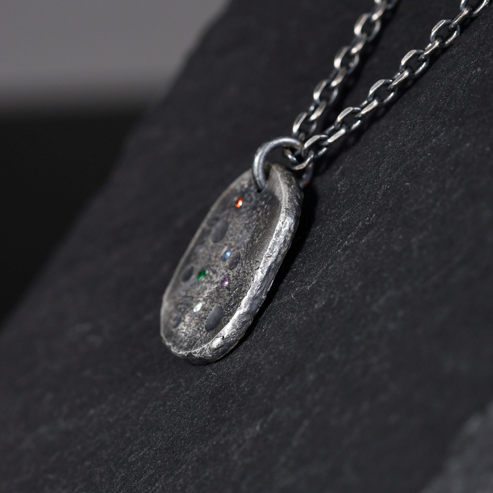 Personalized Family Birthstone Necklace made with S925 / Initial Necklace With Birthstone / gift for him/ father Gift