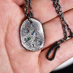 Personalized Family Birthstone Necklace made with S925 / Initial Necklace With Birthstone / gift for him/ father Gift