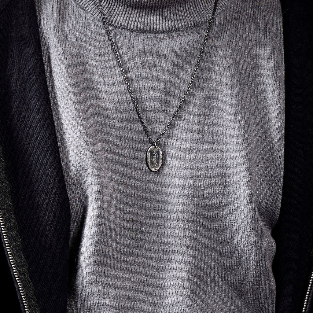 Protection Amulet Necklace in Sterling Silver/ Pendant fu lu shou, feng shiu, Taoism.