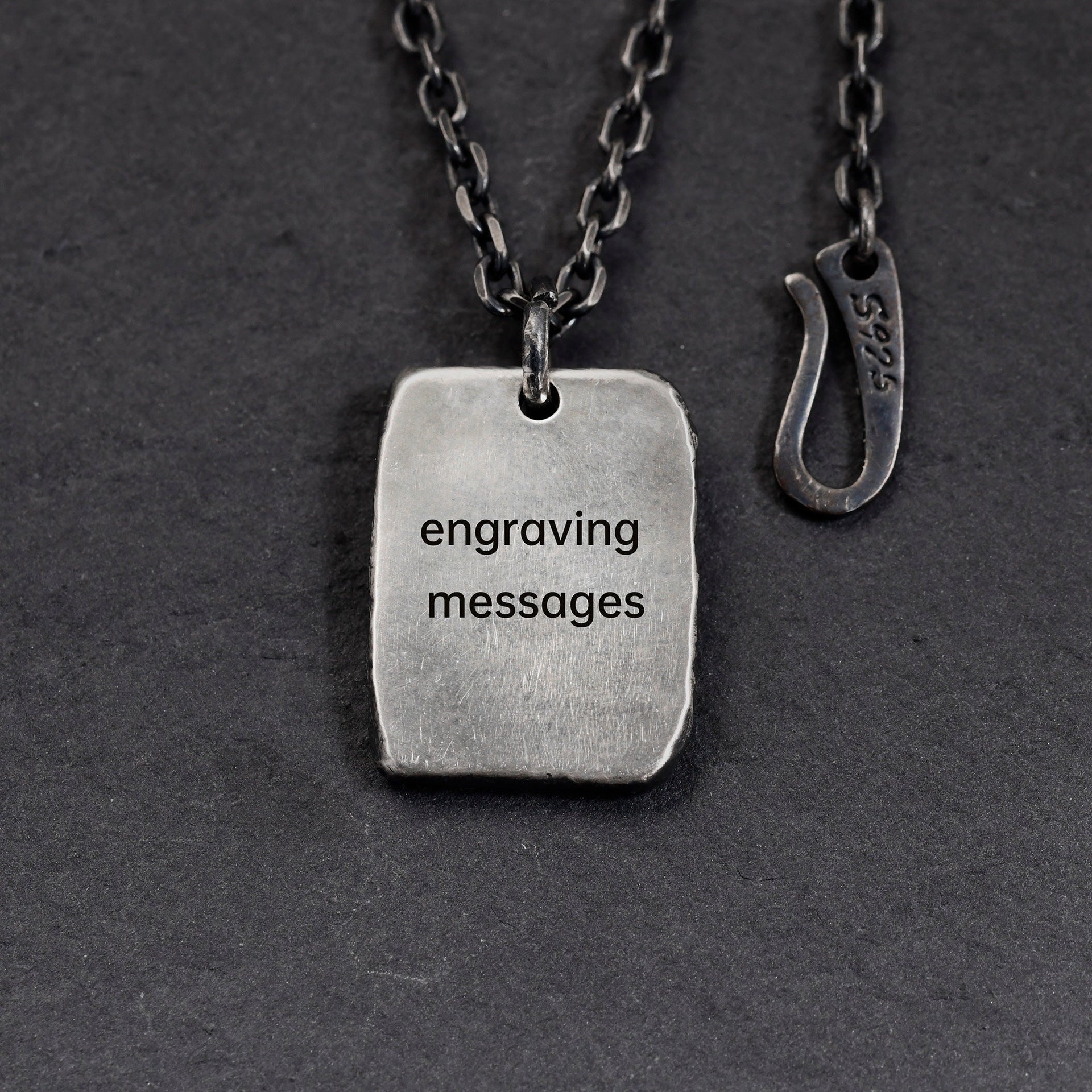YophieMade rectangle mountain pendant with sterling silver chain option