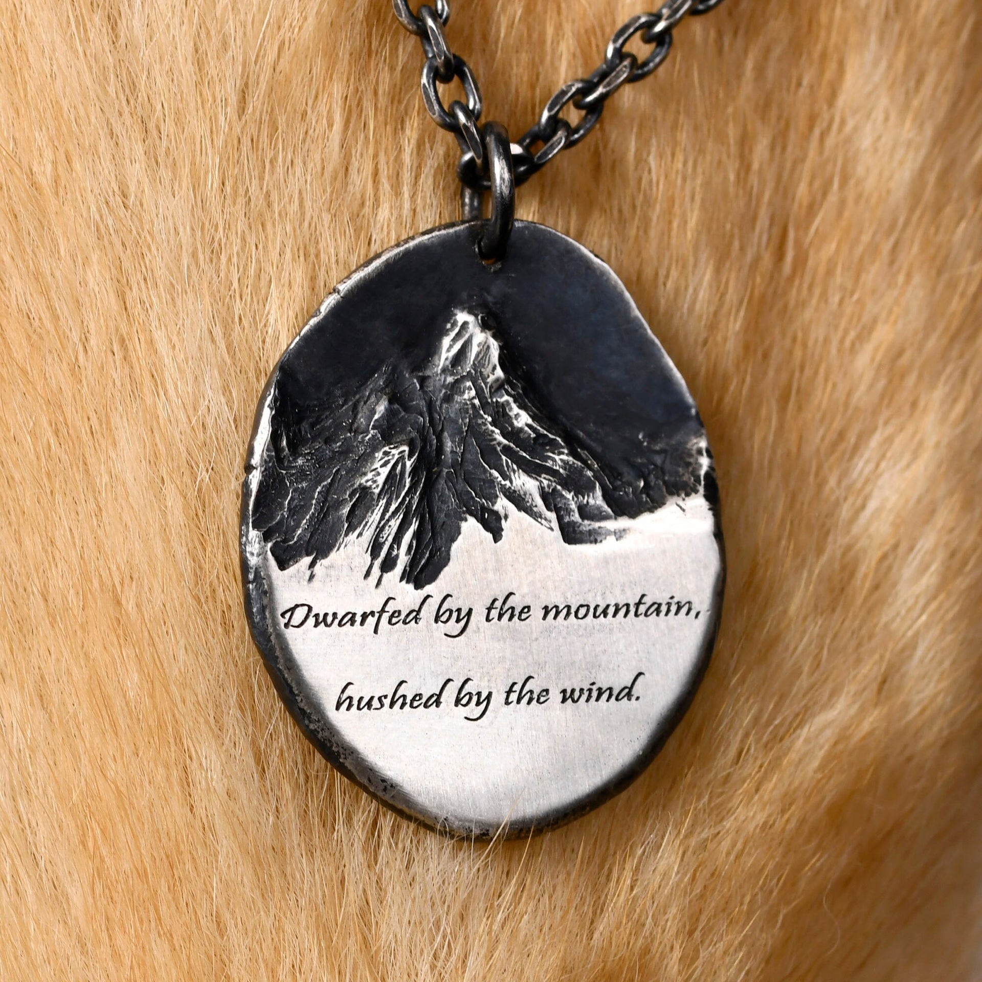 Handmade mountain charm pendant with optional sterling silver chain