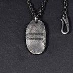 Chinese Characters Blessing Necklace handmade with Sterling Silver/Chinese Mythology Retro Font Kanji Pendant / Father's Day gift