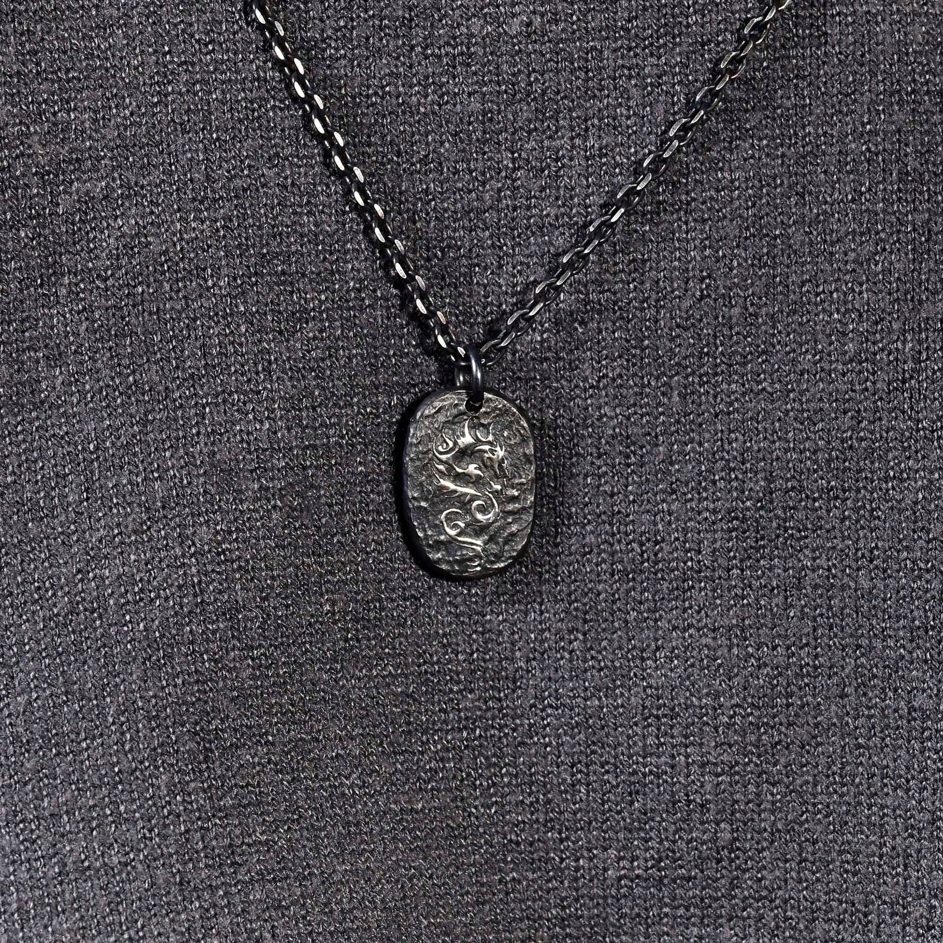Handmade dragon charm pendant with optional sterling silver chain