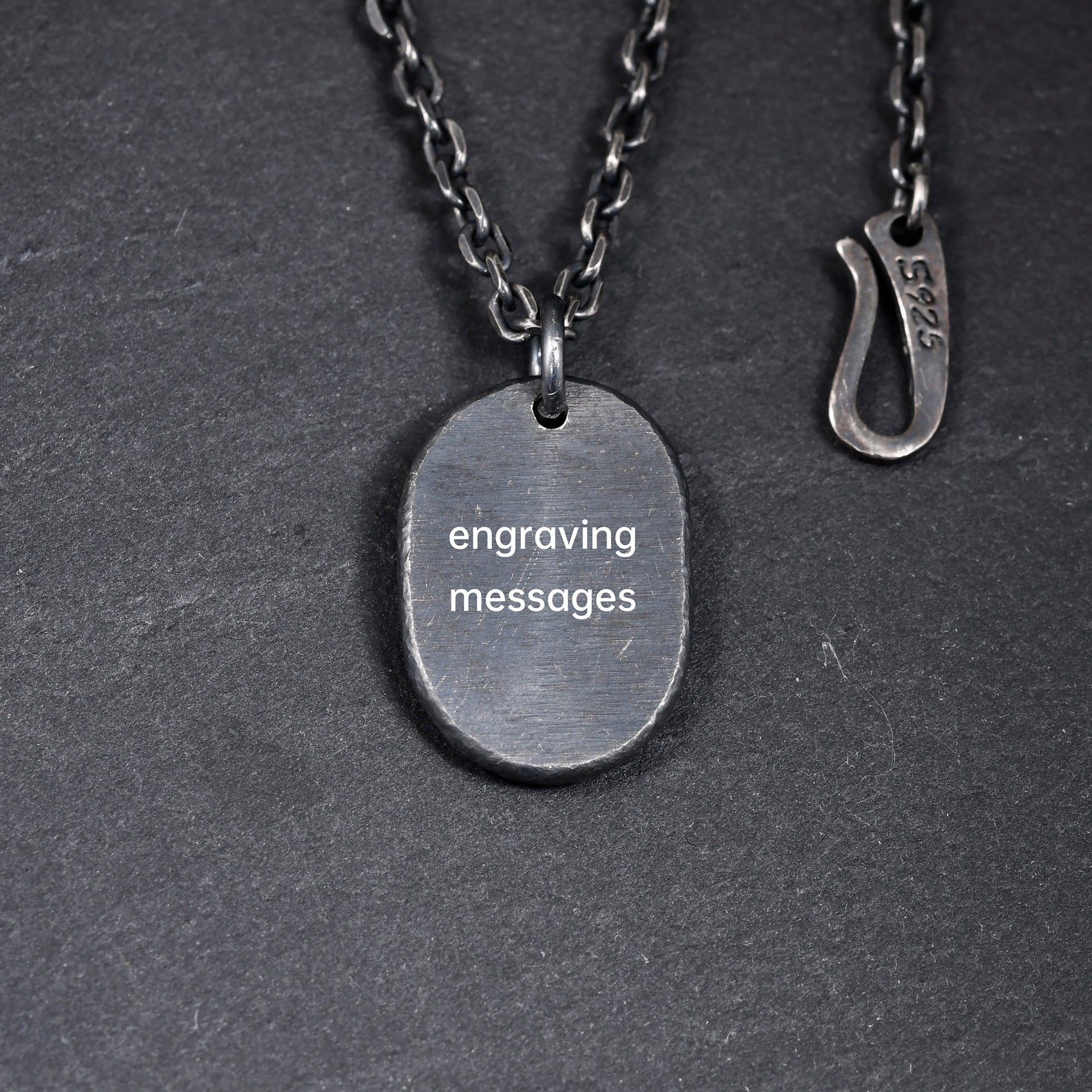 YophieMade phoenix totem necklace with handcrafted black silver detail