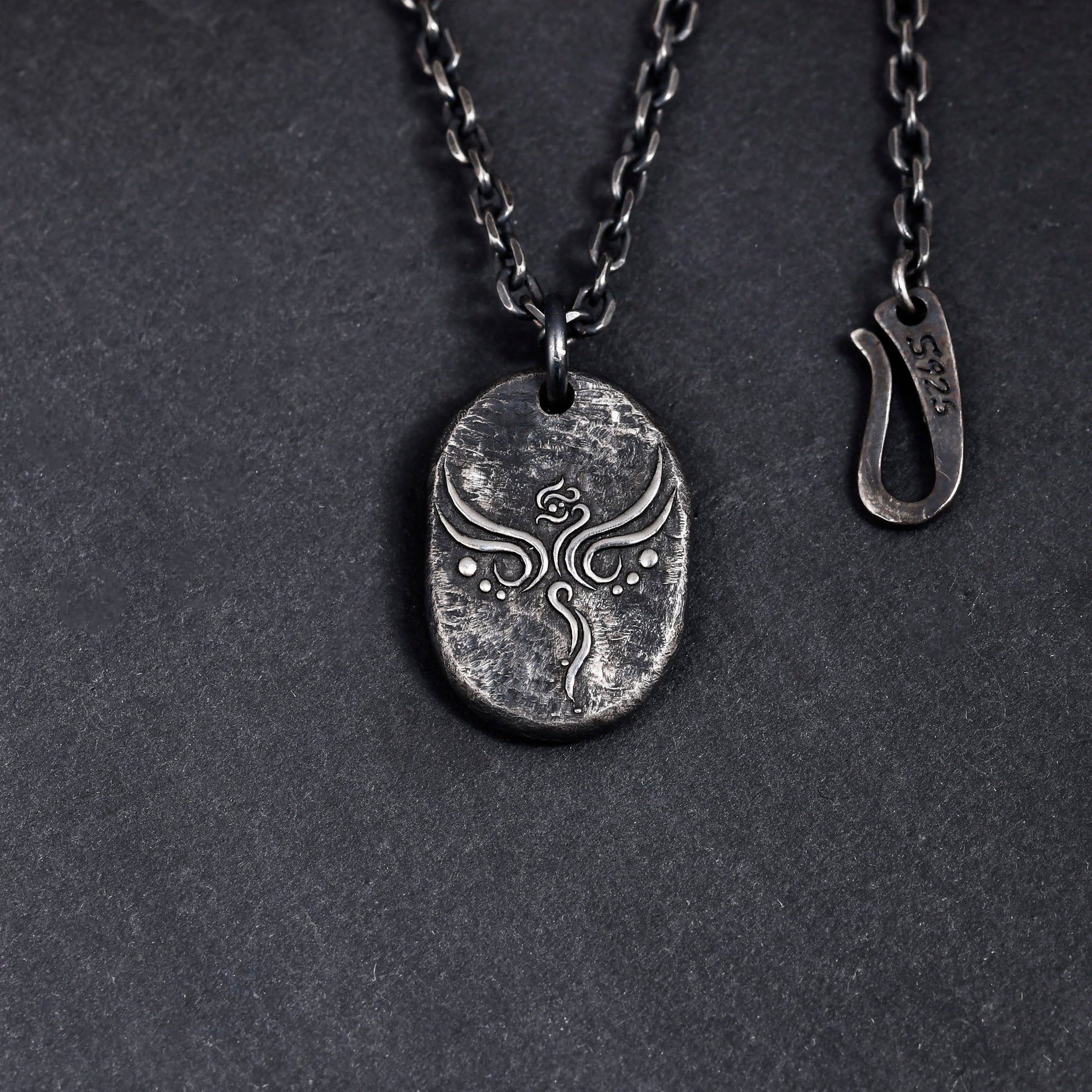 Phoenix Pendant Necklace in Sterling Silver/Chinese auspicious animal totem pendant/A necklace that symbolizes happiness and good fortune