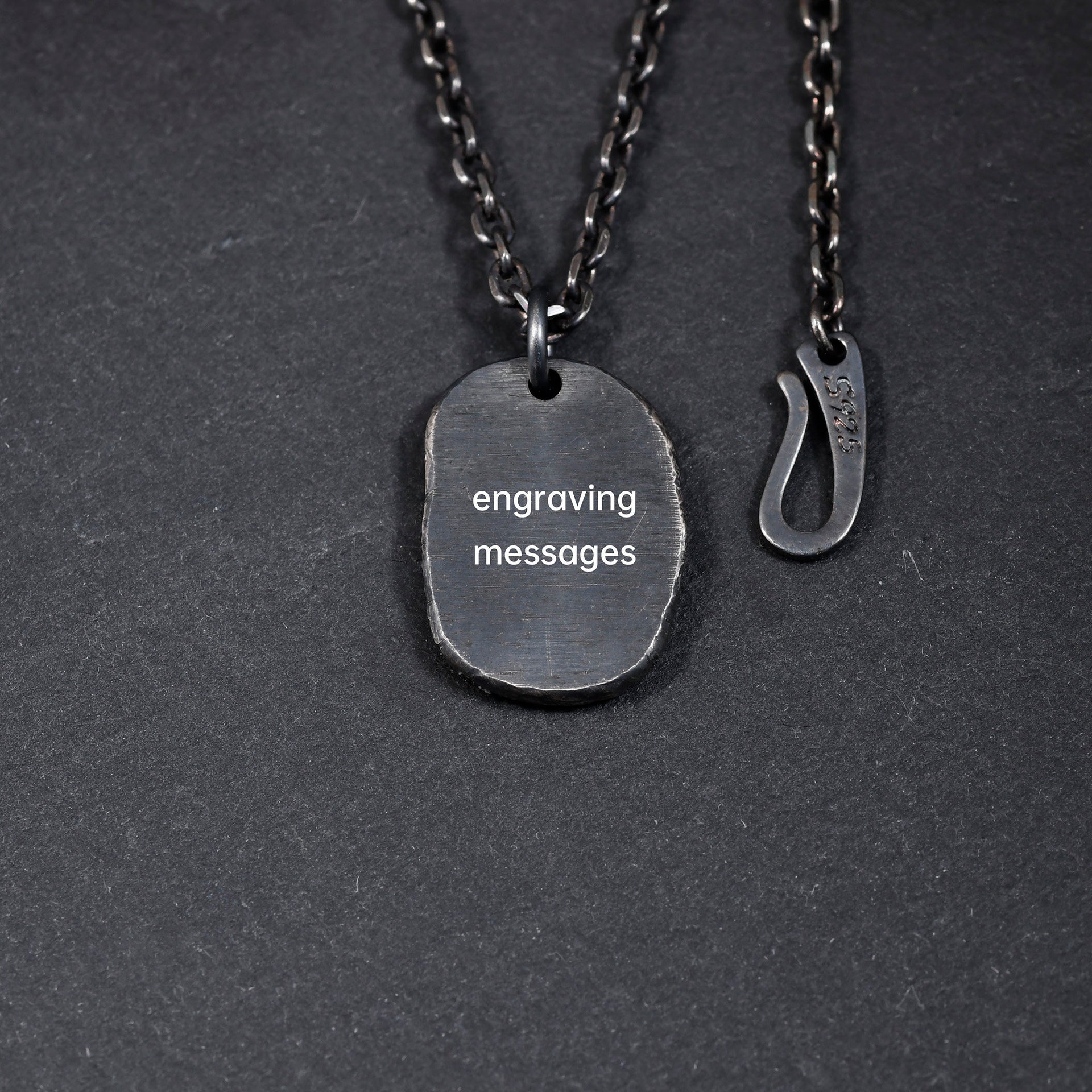 YophieMade personalized initial necklace with rustic handmade texture