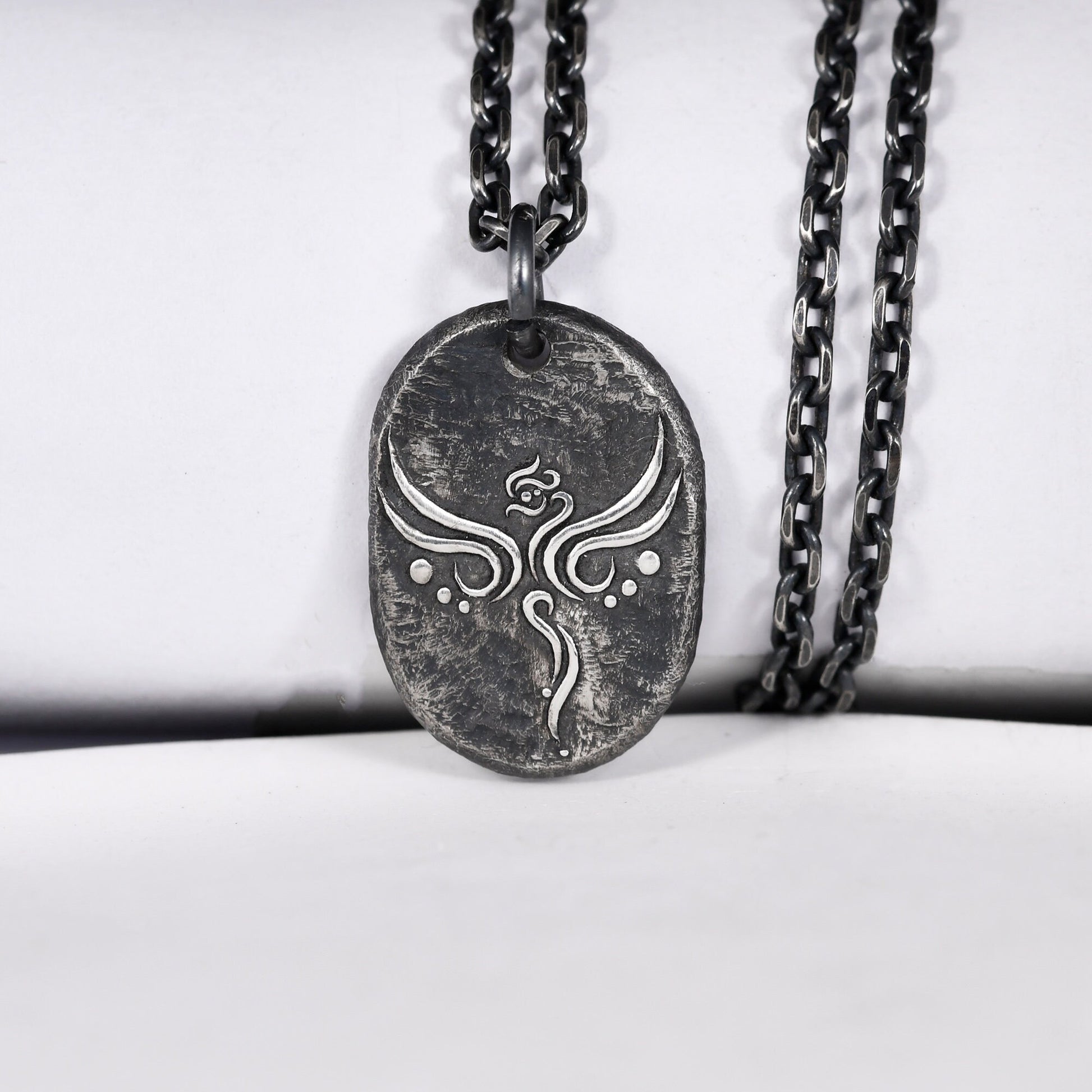 Phoenix Pendant Necklace in Sterling Silver/Chinese auspicious animal totem pendant/A necklace that symbolizes happiness and good fortune