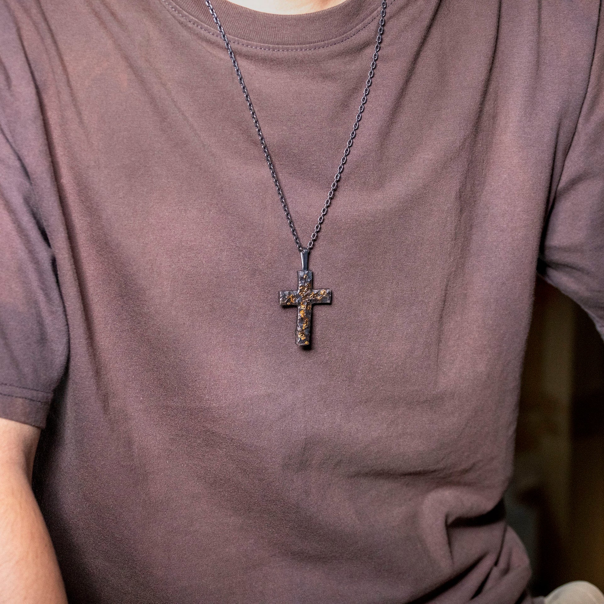 Solid 18K gold accent cross necklace packaged as a meaningful jewelry gift