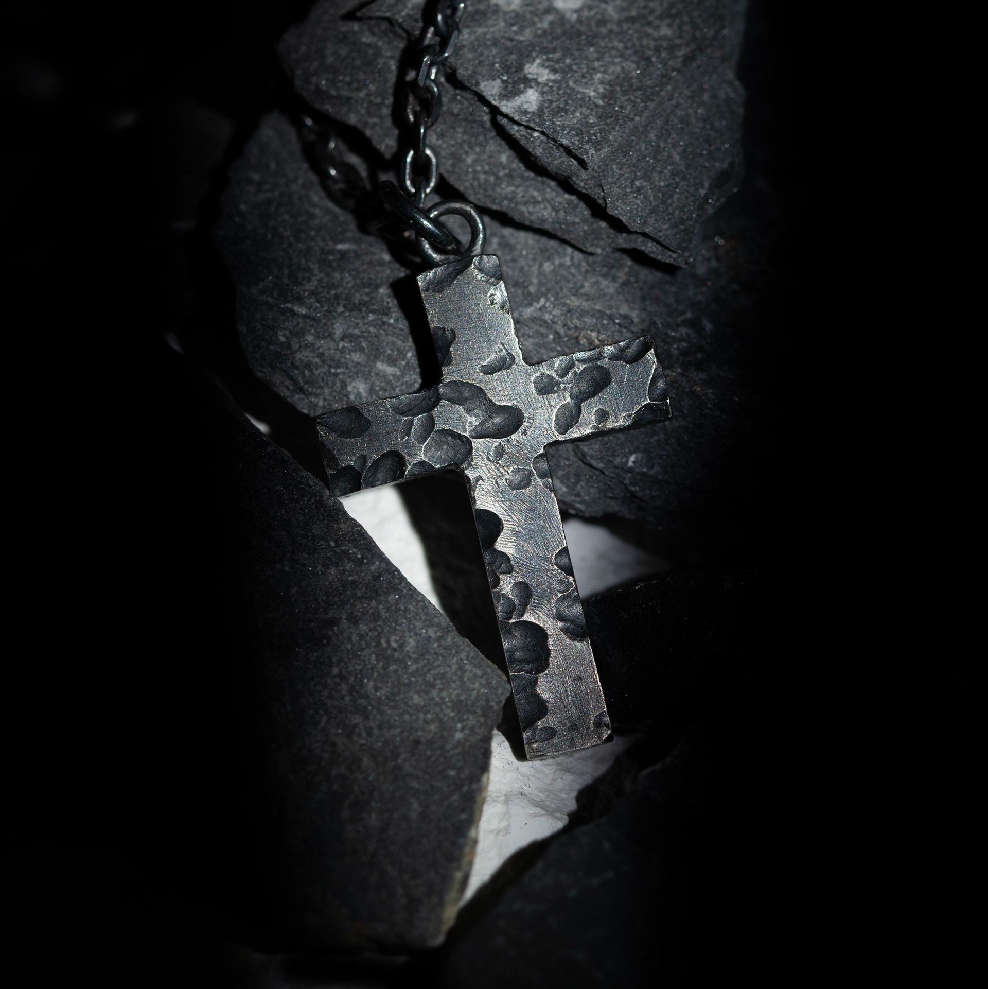 Handcrafted Christian Cross Necklace with an Edgy Twist/ Great Masculine Gift Idea