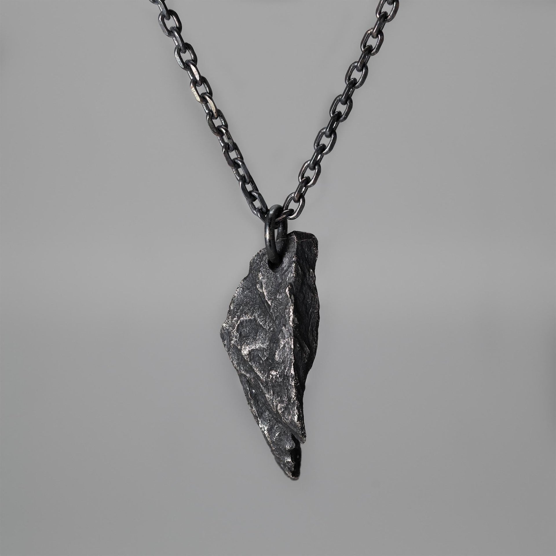 Tapered Rock Texture Pendant in Sterling Silver