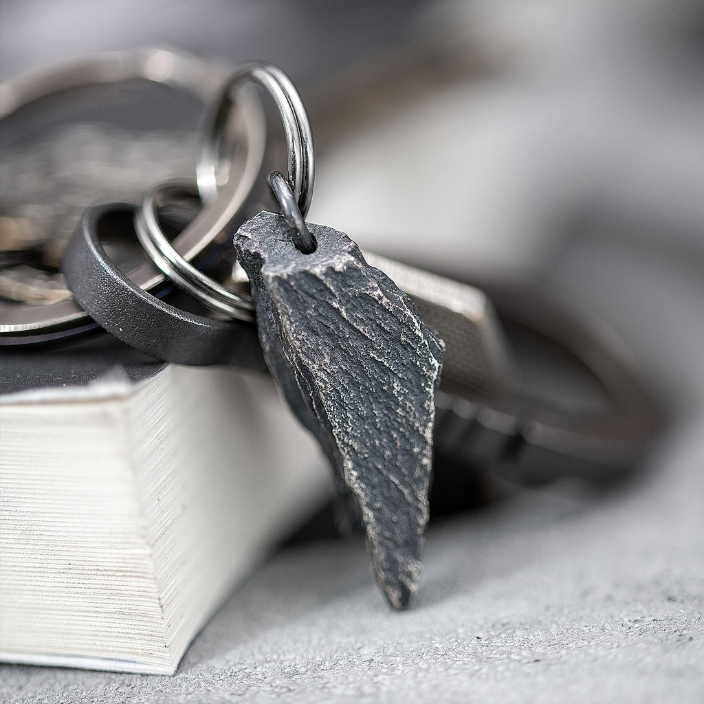 Tapered Rock Texture Pendant in Sterling Silver