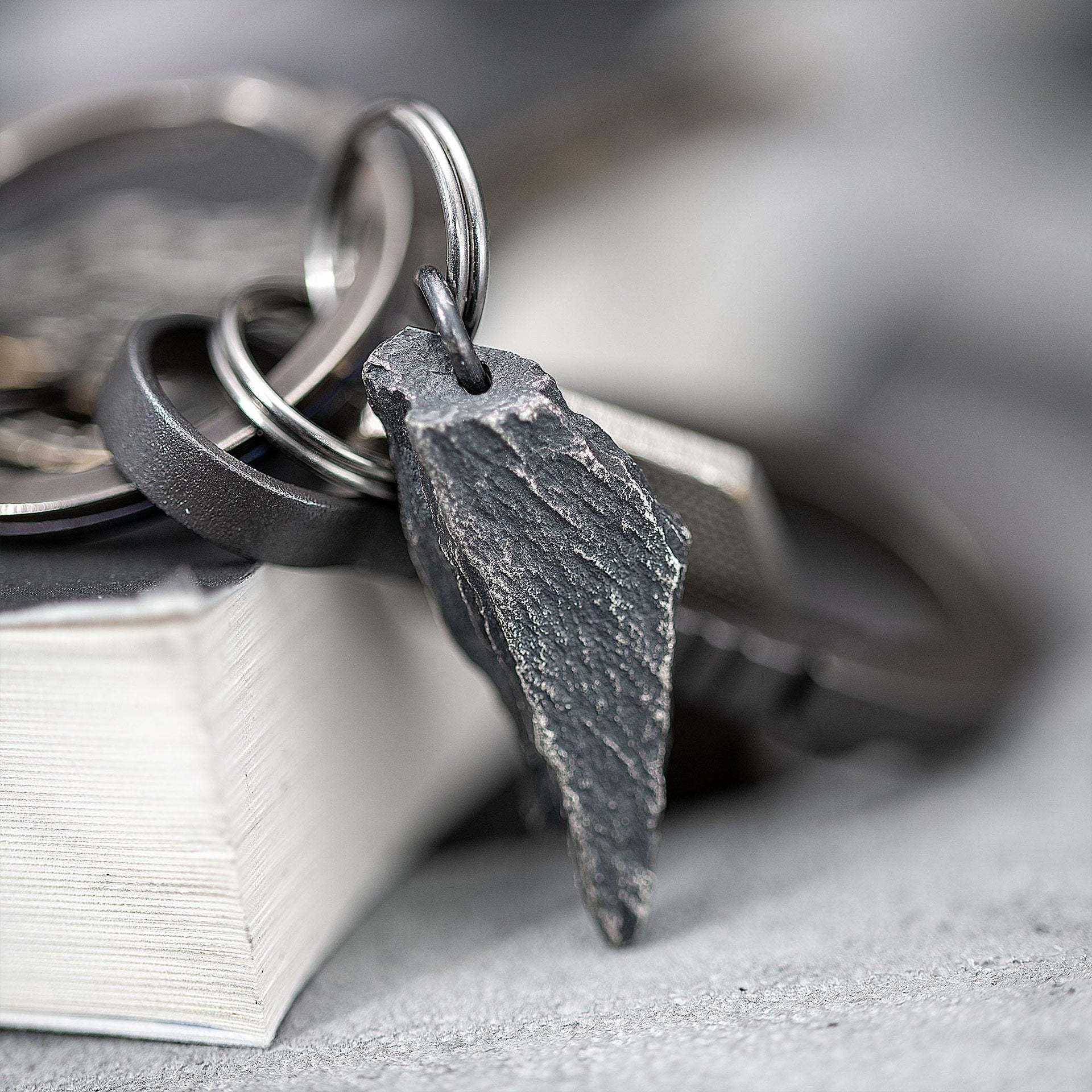 Tapered Rock Texture Pendant in Sterling Silver
