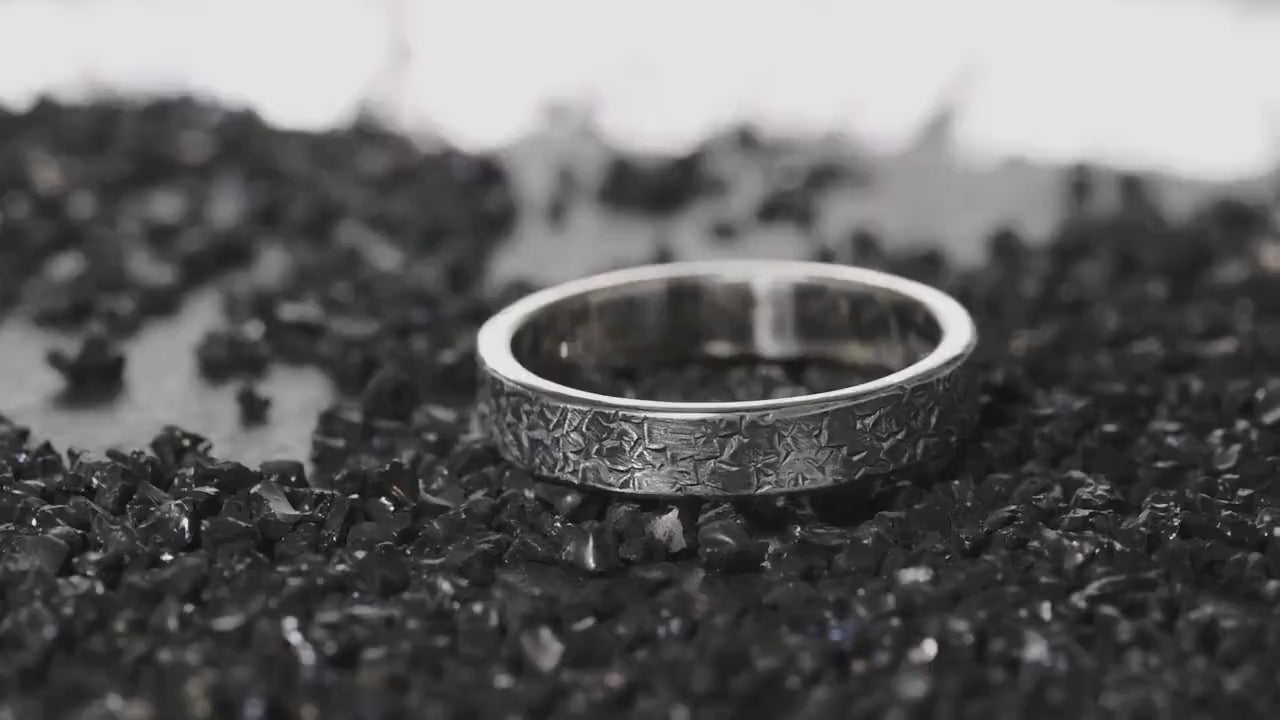 Elemental Texture Rings in Oxidized Silver | YophieMade