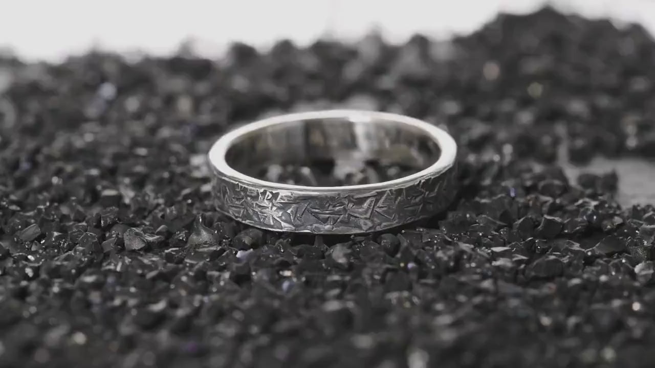 Texture Promise Ring , Rustic Engagement Ring, Hand Forged Ring, Viking Wedding Band, Chunky rings, Celtic Ring