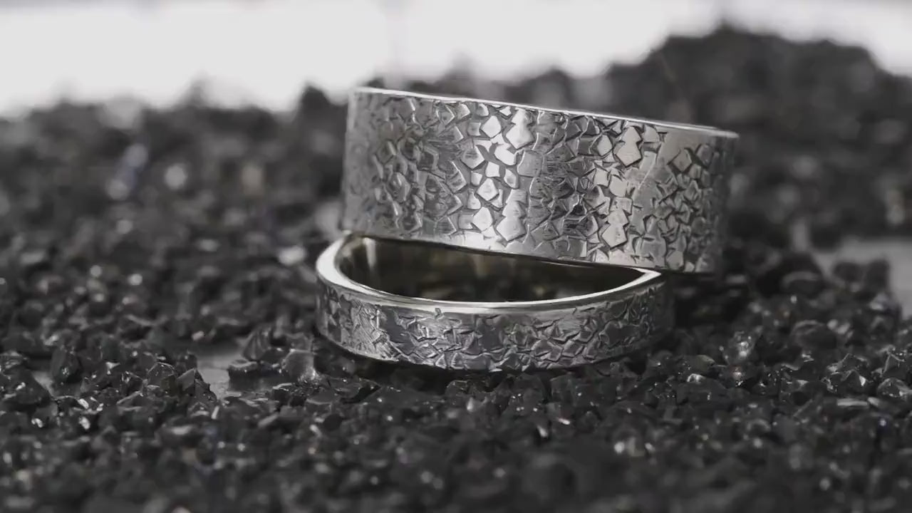Personalized Viking Wedding Ring Set for lovely couple ring set/Rustic Engagement Ring/Hand Forged Ring/Promise ring for him and her