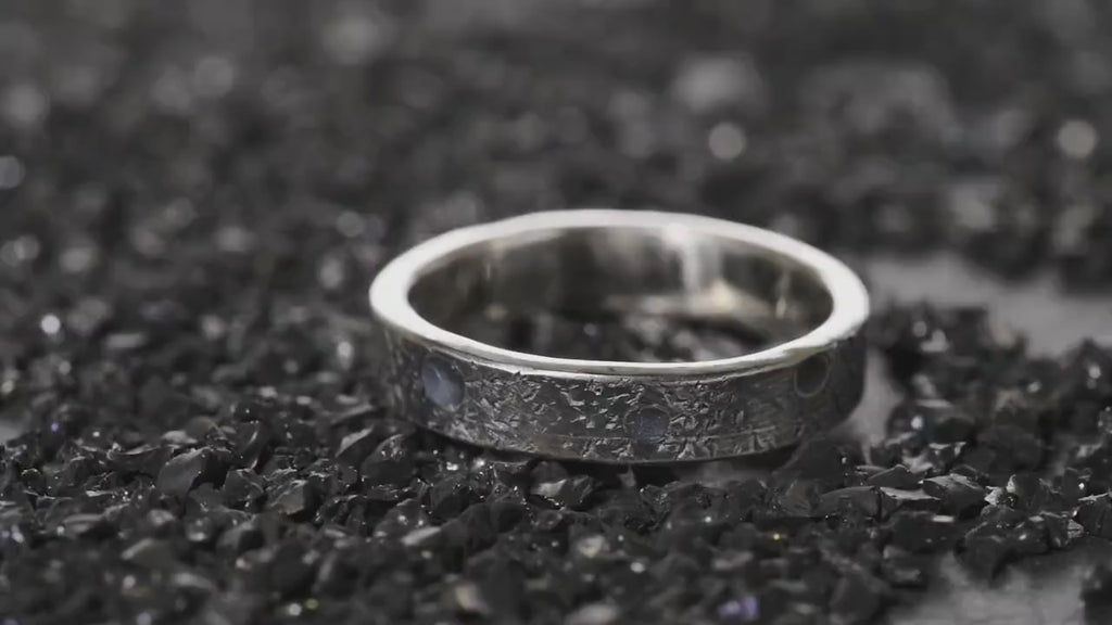 Personalized Celestial Band/ Viking Wedding Band/ Handmade Rustic Engagement Ring/Moon and Star ring/Unique ring/Forged Ring/Planet ring