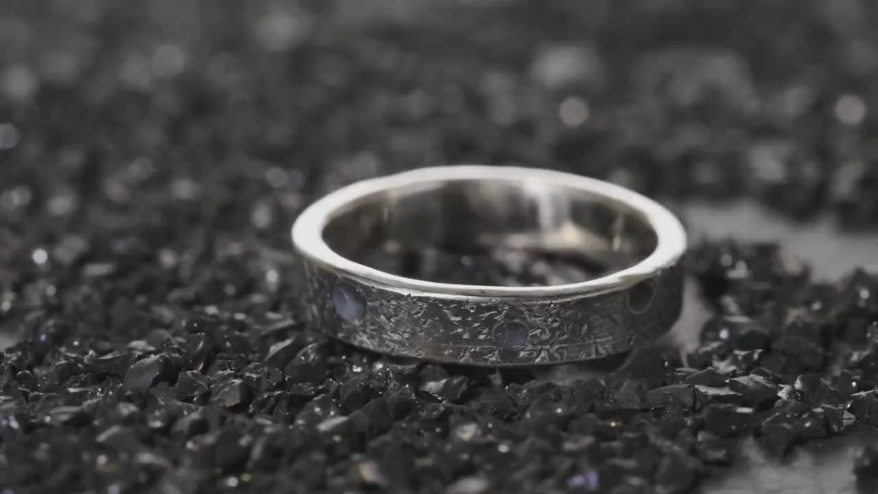 Slim celestial silver ring packaged as a meaningful handmade gift