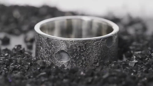 8mm Wide Personalized Moon and Star Ring/ Viking Wedding Band/Planet ring/Handmade Mens Rustic Engagement Ring/Chunky rings/Unique Ring