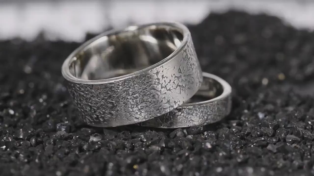 Personalized Viking Wedding Couple Ring Set,Promise Ring, Hand Forged Ring,Norse Ring,Rustic Engagement Ring,Chunky rings,Celtic Ring
