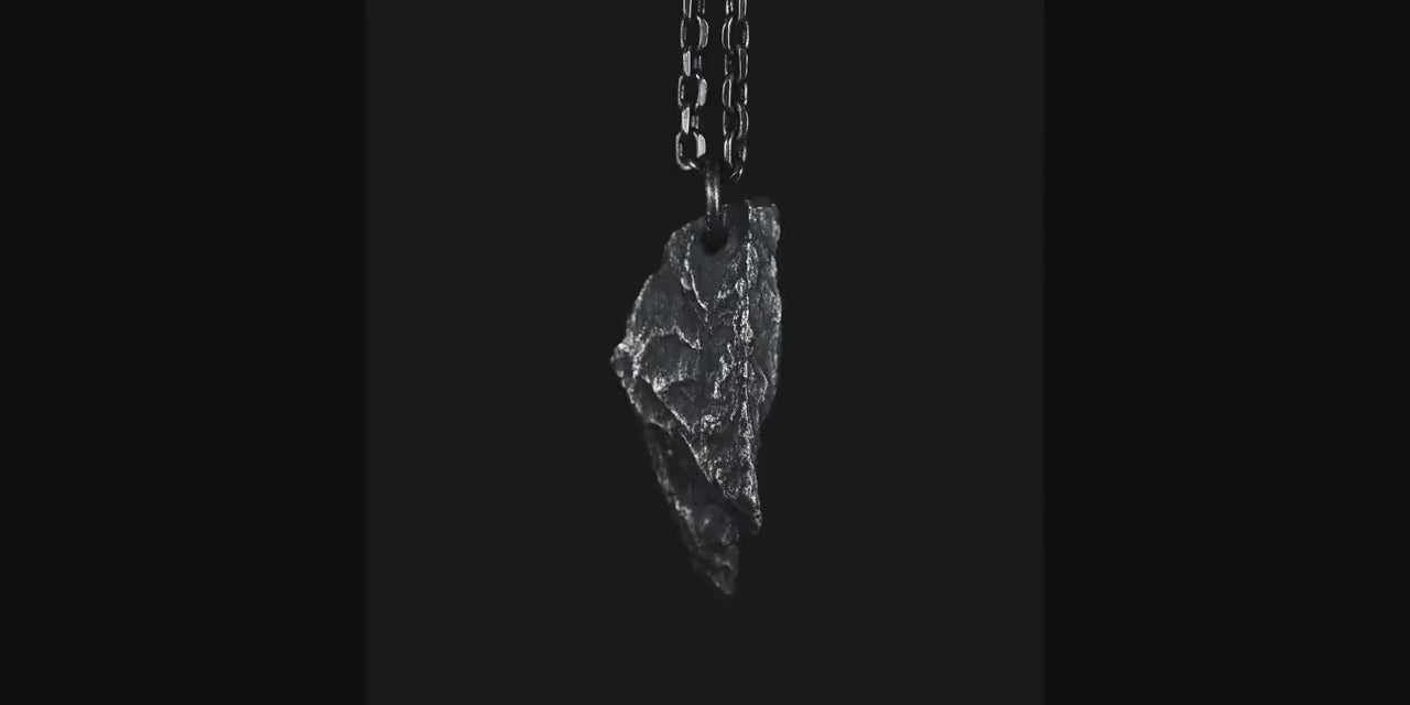 Tapered Rock Texture Pendant in Sterling Silver