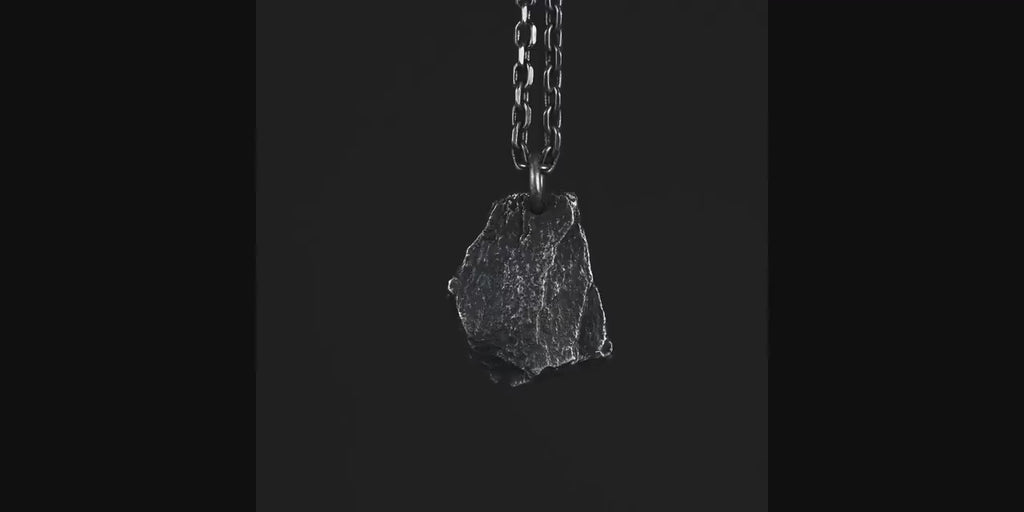Men's Rustic Rock Pendant in Sterling Silver