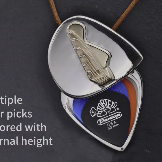 Guitar pick locket necklace with 5mm | High-capacity and High-security | personalized gift for guitar player