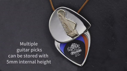 Guitar pick locket necklace with 5mm | High-capacity and High-security | personalized gift for guitar player